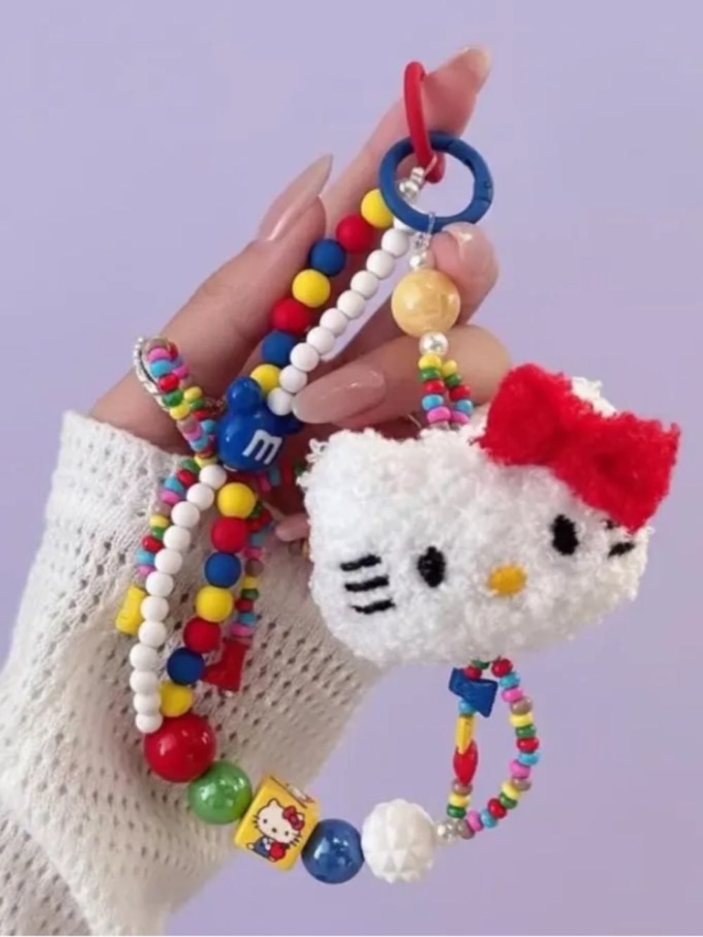 Hello Kitty Beaded Keychain Bag Charm Phone Wrist Strap
